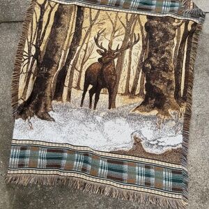 Deer Tapestry Style Blanket